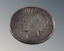 A 1926 US silver dollar