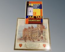 A J A K Tar disinfectant counter topped advertising stand together with a Duckworth and company