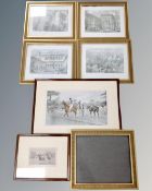 A box of pictures and prints, topographical colour prints,