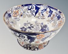 A Victorian glazed pottery gaudy style bowl