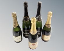 Five bottles of champagne,