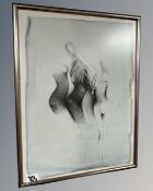 A contemporary continental colour print, nude study,