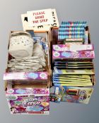 Two boxes of children's gift sets, colour pencils,