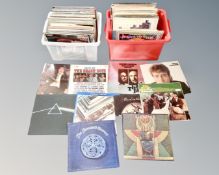 Two crates of vinyl records, box sets, John Lennon, AC DC, Pink Floyd,