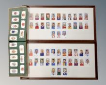 Wills cigarette cards depicting footballers in frames and mounts together with a further album of