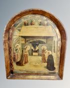 A religious icon on pine board CONDITION REPORT: 41cm by 35cm.