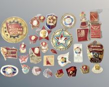 A group of 30 original political pin badges.