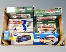 A collection of Corgi die cast connoisseur collection vehicles and AEC Regal coach,
