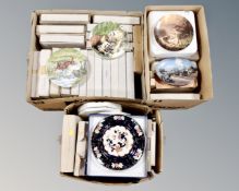 Three boxes containing a quantity of collector's plates including Royal Doulton,