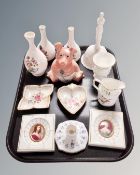 Two Villeroy and Bosch ceramic miniature panels together with a NatWest Wade money bank,