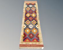 A Maimana Kilim runner, 200cm by 60cm.