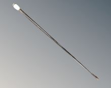 A Victorian ebonized and bone Masonic cane.