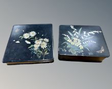 Two Victorian papier maché boxes (2)
