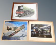 A Jonathan Clay print, Prince of Wales, together with a Chris Pullman signed print, Shed Bunting,