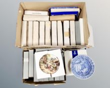 Two boxes of boxed collector's plates to include Spode, Blue room collection, Royal Doulton,