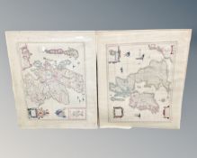 Two hand coloured National Library of Scotland maps of the British Isles.