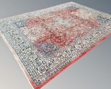 A Saroukh carpet, West Iran, 424cm by 302cm.