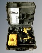 A DeWalt 18v drill, cased.