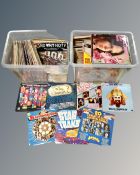 Two boxes of vinyl LP's, compilations, world music, easy listening,