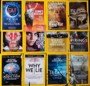 A collection of National Geographic books,