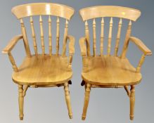 A set of four farmhouse armchairs