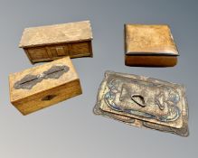 An Art Nouveau lidded metal box (width 18.