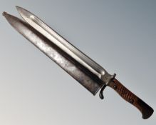 A German M1898/05 butcher bayonet by VC Schilling of Suhl in metal scabbard.