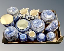 A box containing a quantity of commemorative Ringtons castles, caddies, water jugs etc.