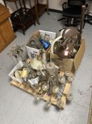 A pallet of assorted continental light fixtures