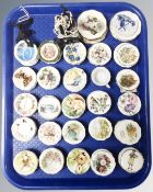 A tray of a large collection of miniature cabinet plates