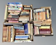 Three boxes of antique and later books, Railways of the World, Penguin paperback novels,