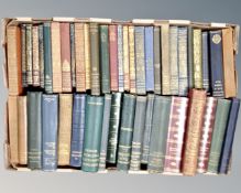 A box containing antique and later books including Kipling, Thackeray, Defoe etc.