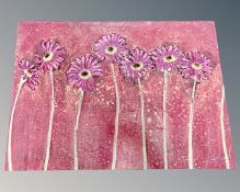 A Joanne Wishart unframed acrylic on canvas titled Gerberas,