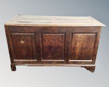 A George III oak panelled coffer.