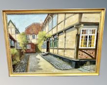 Jor Gyrel : Study of buildings, oil on canvas, 96cm by 66cm.