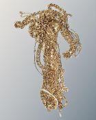 A long heavy yellow metal belcher chain,