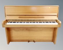 A Welmar teak overstrung upright piano numbered 80413,