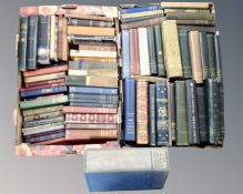 Two boxes containing antique and later books including World's Greatest Paintings, Ancient Mariner,