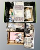 A crate containing a large quantity of doll's furniture.