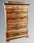 A 19th century Scandinavian mahogany secretaire chest.