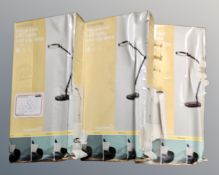 Three Goodhome Moxette integrated LED table and clip lamp, boxed.