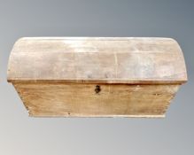 A 19th century Scandinavian oak dome topped shipping chest.