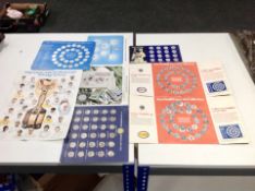 A tray containing three 1970 Esso World Cup coin collection complete sets together with