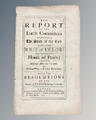 A fascinating antique legal document pertaining to a writ of error issued by the house of lords in