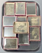 A tray containing a quantity of photographic negative plates.