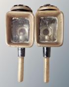 A pair of Victorian carriage lamps.