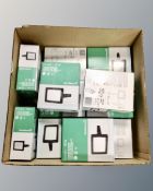 A box containing 11 Goodhome Lucan-10w LED floodlights, boxed.