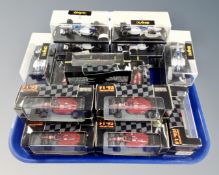A tray containing Onyx model formula 1 cars.