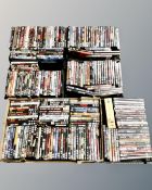 Two boxes and four crates containing a large quantity of DVDs.