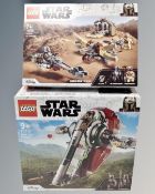 Lego : Two Star Wars sets Boba Fetts Starship 75312 and Trouble on Tatooine 75299,